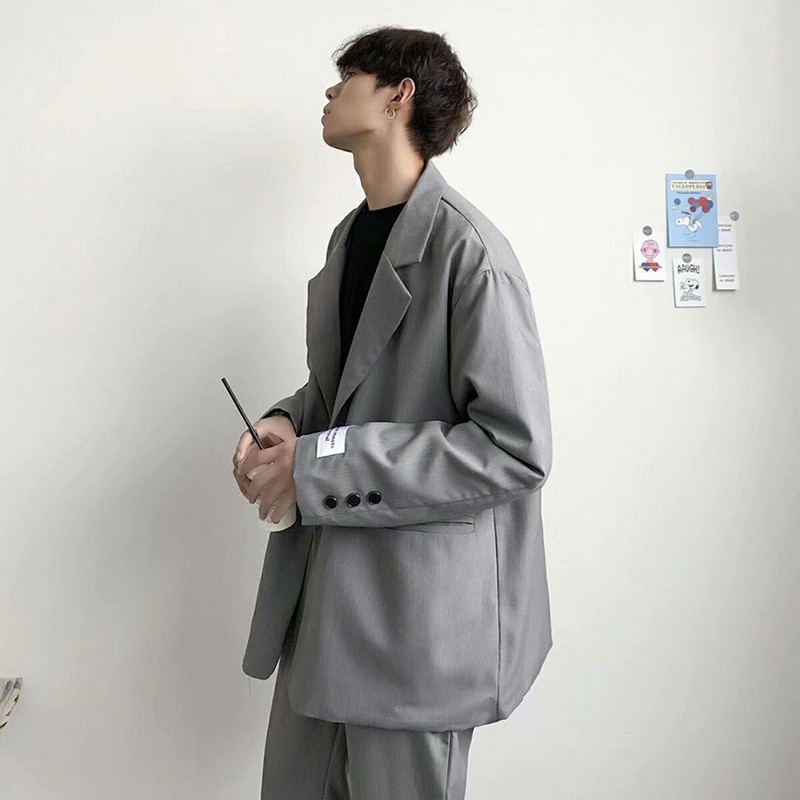 2 részes szett Férfi blézer öltöny Férfi Fekete Szürke Esküvői Jelmezek Klasszikus Öltönyek Kabátok Ruhák 2023 tavaszi elegáns ruha