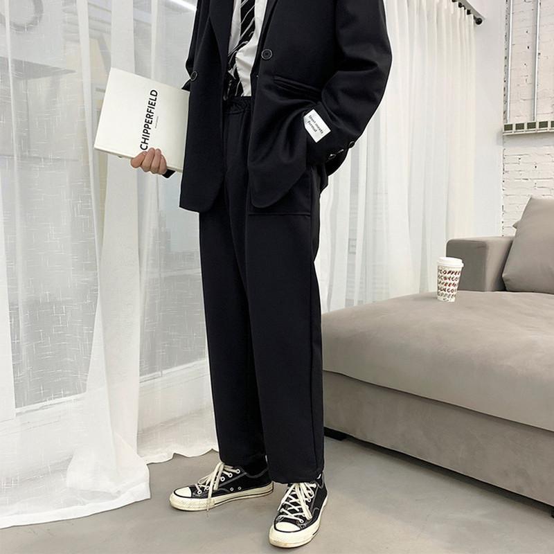 2 részes szett Férfi blézer öltöny Férfi Fekete Szürke Esküvői Jelmezek Klasszikus Öltönyek Kabátok Ruhák 2023 tavaszi elegáns ruha