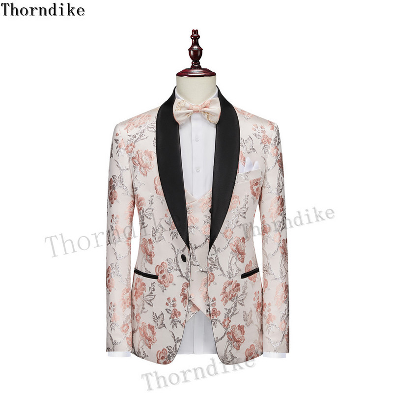 Klasszikus Thorndike dizájn fekete hajtókás jelmezekkel Homme party esküvői öltönyök férfiaknak Terno Masculino Slim Fit vőlegény szmokingok