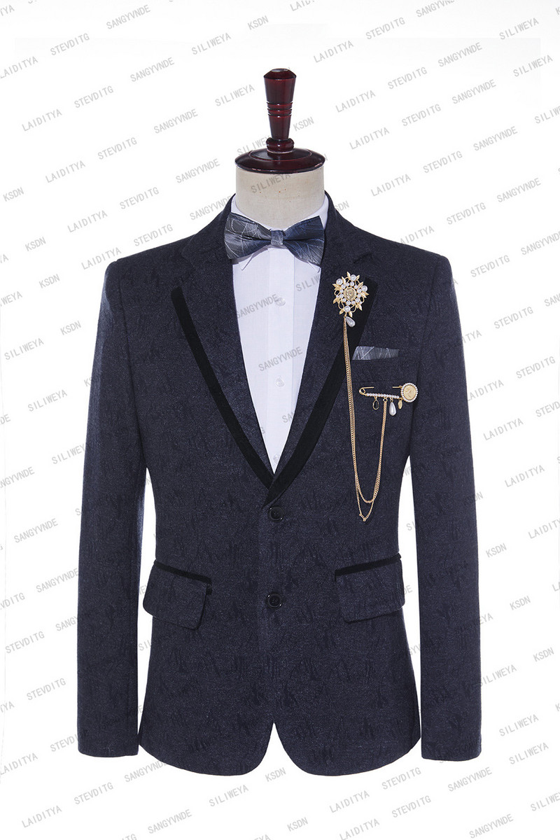 Costum cu flori pentru bărbați, ocazional, de afaceri, îmbrăcăminte formală, pentru bărbați, petrecere, bal de absolvire, smoking subțire, rochie de mireasă (jachetă + vestă + pantaloni)