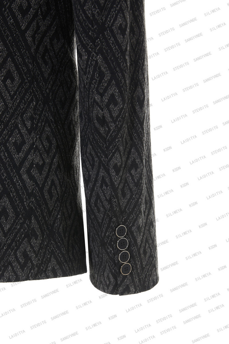 2023-as divatos fekete-kék vegyes betűs Partten férfi karcsú szabású üzleti öltöny Férfi Kiváló minőségű 3 darab (kabát+mellény+nadrág)