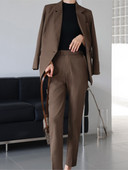 2022 Női divatos nadrágkosztüm Irodai női munkás kétrészes szett blézerruhák Női alkalmi nadrágkosztümök