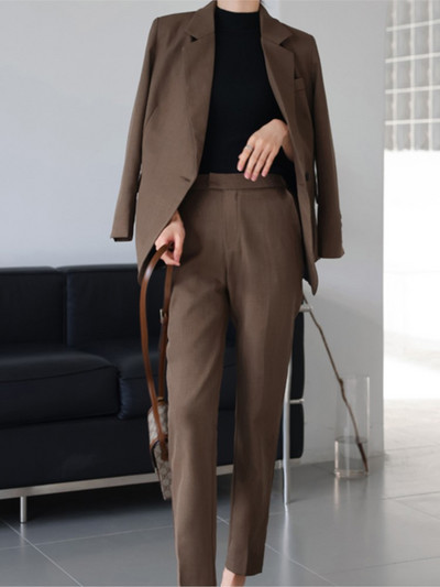 2022 Női divatos nadrágkosztüm Irodai női munkás kétrészes szett blézerruhák Női alkalmi nadrágkosztümök