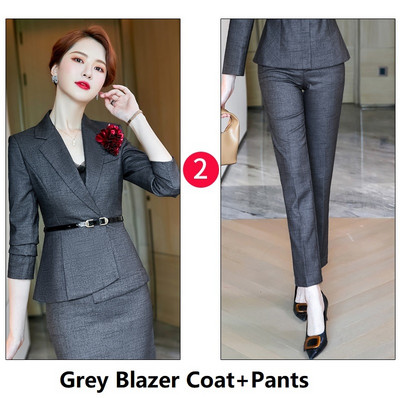 Kiváló minőségű szövet formális női öltönyök őszi téli nadrágkosztümök OL Stílusok Professzionális blézerek Interjú Karrier ruházat