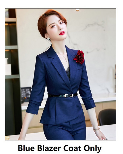 Kiváló minőségű szövet formális női öltönyök őszi téli nadrágkosztümök OL Stílusok Professzionális blézerek Interjú Karrier ruházat