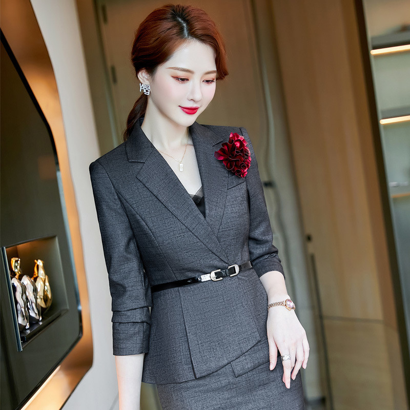 Kiváló minőségű szövet formális női öltönyök őszi téli nadrágkosztümök OL Stílusok Professzionális blézerek Interjú Karrier ruházat