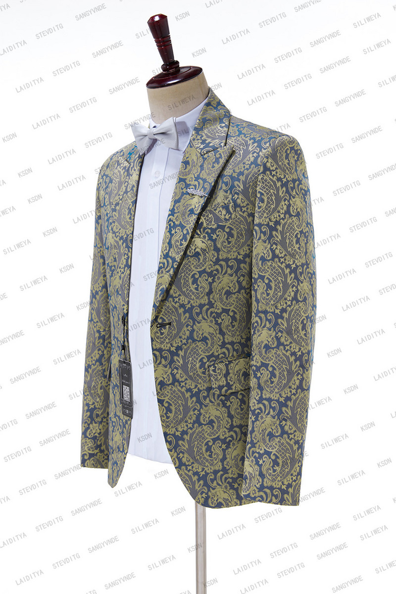 2023-as divat új férfi alkalmi butik üzleti esküvői házigazda virág színű öltönyök 3 db szett ruha blézer kabát nadrág mellény kabát