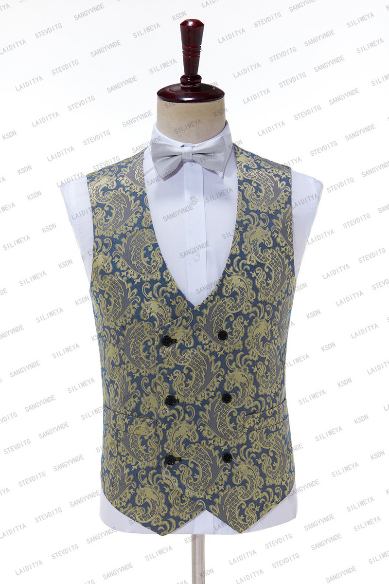 2023-as divat új férfi alkalmi butik üzleti esküvői házigazda virág színű öltönyök 3 db szett ruha blézer kabát nadrág mellény kabát