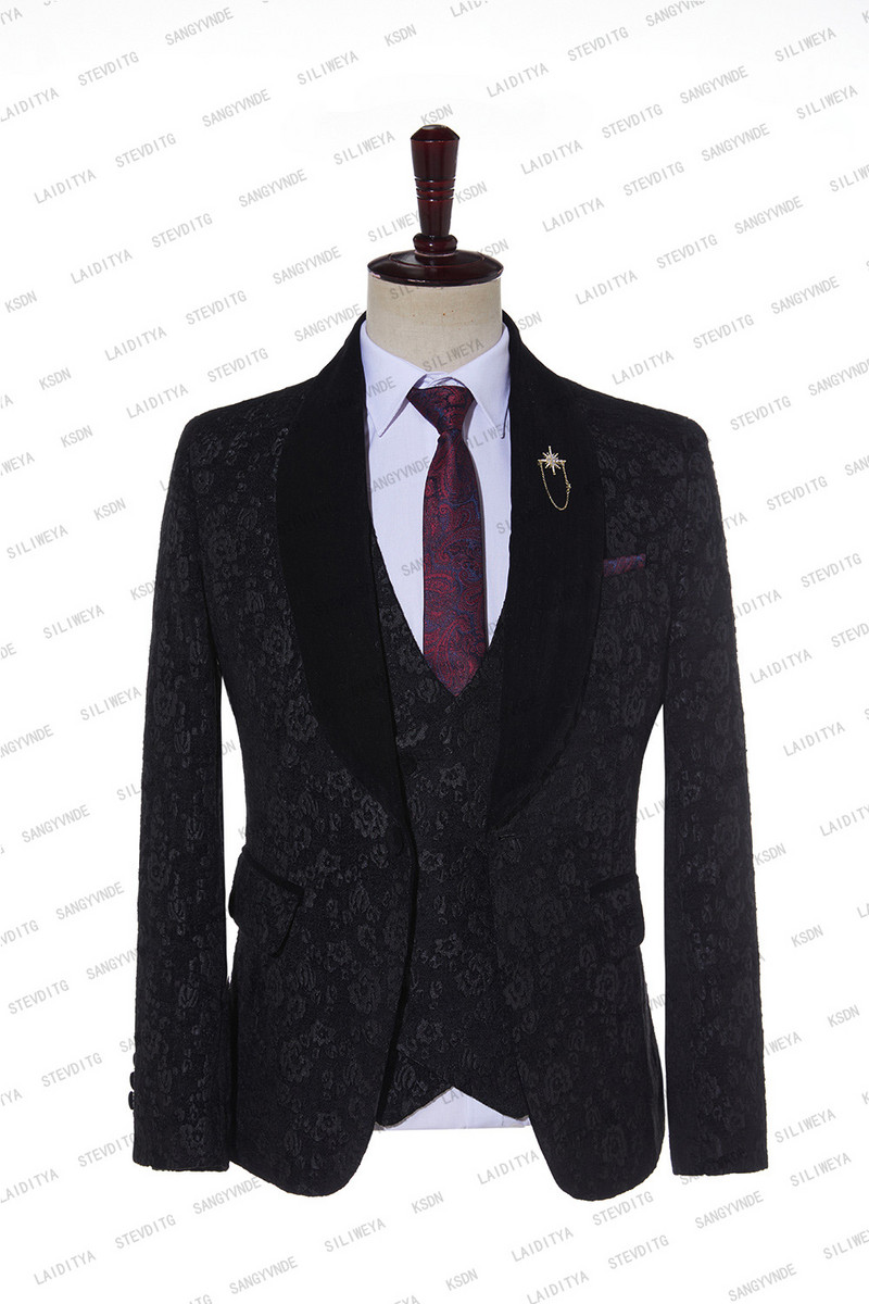 2023 fekete jacquard bronzosító virágos blézer férfi luxusmárka egygombos öltöny dzseki férfi esküvői parti színpadi jelmez