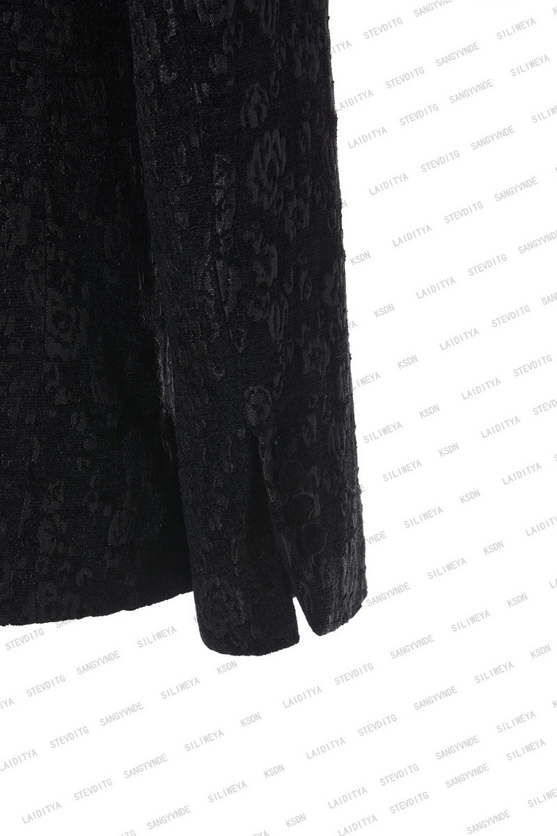 2023 fekete jacquard bronzosító virágos blézer férfi luxusmárka egygombos öltöny dzseki férfi esküvői parti színpadi jelmez