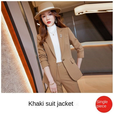 Elegáns női egysoros, hosszú ujjú irodai női tömör blézerek professzionális üzleti ruhák nadrágok tavaszi ősz új