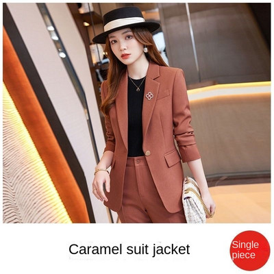 Elegáns női egysoros, hosszú ujjú irodai női tömör blézerek professzionális üzleti ruhák nadrágok tavaszi ősz új