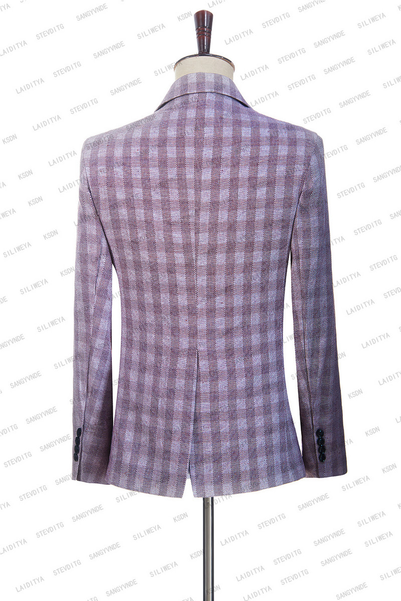 2023-as vörös rácsos férfi öltönyök csúcshajtókás tervezői esküvői szmoking férfi dzseki, hivatalos alkalomra készült, Homme Mariage jelmez