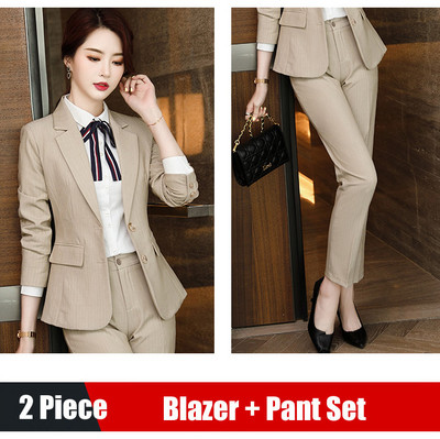 Női fekete blézer női üzleti öltönyök 3 részes mellény nadrág és kabát készletek munkaruha irodai egyenruha