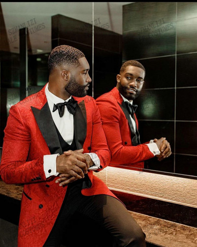 Jelmez Világoskék esküvői szmokingok sötétkék csúcsos hajtókás karcsú vőlegényi viselet formális buli bál férfi öltöny legjobb férfi blézer 3 részes