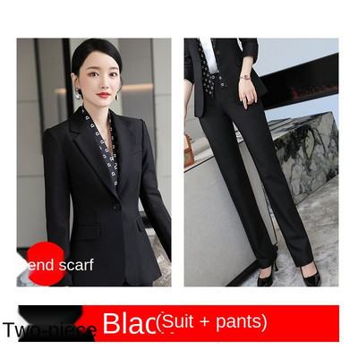 Csúcskategóriás női öltöny, őszi és téli professzionális viselet, hosszú ujjú női blézer, magas derekú, elegáns 9 pontos nadrág