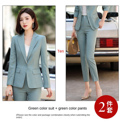 Női öltöny őszi és téli professzionális elegáns nadrágkosztümök Kétrészes, kiváló minőségű, mindenhez illő üzleti öltöny