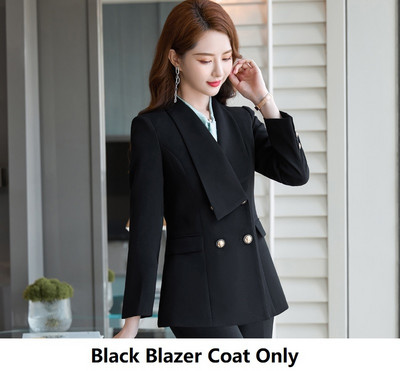 Hivatalos egyenruha minták Nadrágruhák Őszi Tél Elegáns Fehér Professzionális Női Munkaruházat Blézerek OL Nadrágkészlet