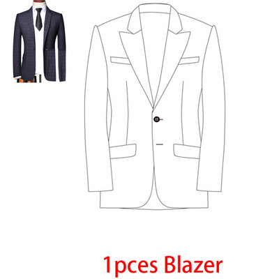 Blézer és nadrág klasszikus kockás üzleti irodai öltöny, kétrészes öltöny és egy kabát vőlegény esküvői ruha, parti házigazda nadrág