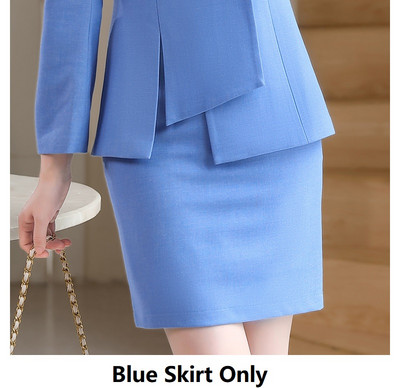 Oversize 5XL női irodai elegáns kék formális üzleti női munkaruha Blézer öltöny professzionális karrier interjú irodai szett