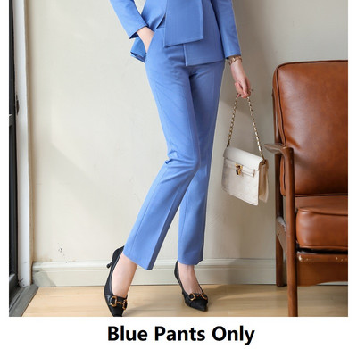 Oversize 5XL női irodai elegáns kék formális üzleti női munkaruha Blézer öltöny professzionális karrier interjú irodai szett