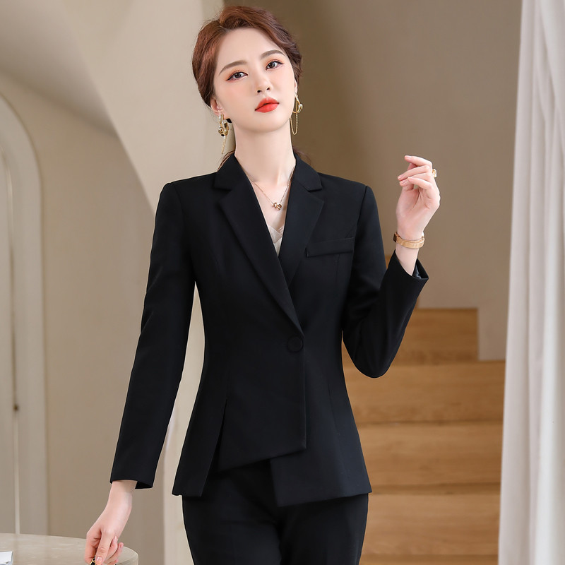 Oversize 5XL női irodai elegáns kék formális üzleti női munkaruha Blézer öltöny professzionális karrier interjú irodai szett