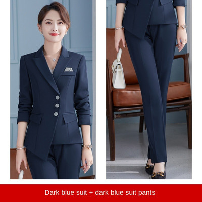 Kiváló minőségű női professzionális nadrágkosztüm Kétrészes őszi és téli 2022 temperamentum irodai munkaruházat blézer alkalmi nadrág