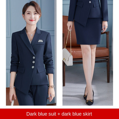 Kiváló minőségű női professzionális nadrágkosztüm Kétrészes őszi és téli 2022 temperamentum irodai munkaruházat blézer alkalmi nadrág