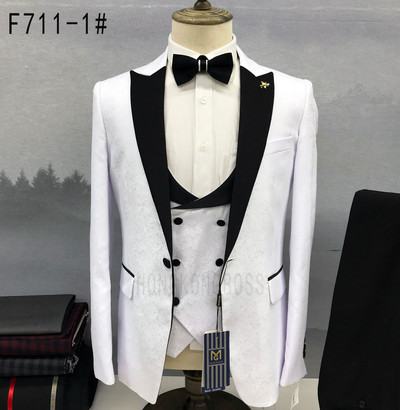 Öltöny Kabát Mellény Nadrág / 2022 Divat Új Férfi Alkalmi Üzleti Kockás Slim Fit Ruha Blézer Kabát Nadrág Mellény 3 db szett