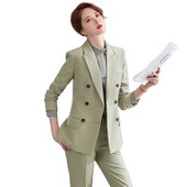 Kiváló minőségű szövet meleg téli formális egyenruha minták nadrágkosztümök nadrágokkal és kabátokkal Kabát Professzionális OL stílusú blézer szett