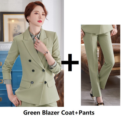 Kiváló minőségű szövet meleg téli formális egyenruha minták nadrágkosztümök nadrágokkal és kabátokkal Kabát Professzionális OL stílusú blézer szett