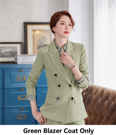 Kiváló minőségű szövet meleg téli formális egyenruha minták nadrágkosztümök nadrágokkal és kabátokkal Kabát Professzionális OL stílusú blézer szett