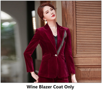 Kiváló minőségű szövet őszi téli formális egyenruha minták nadrágkosztümök nadrággal és kabátokkal Kabát Professzionális OL stílusú blézer szett