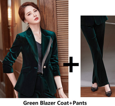 Kiváló minőségű szövet őszi téli formális egyenruha minták nadrágkosztümök nadrággal és kabátokkal Kabát Professzionális OL stílusú blézer szett