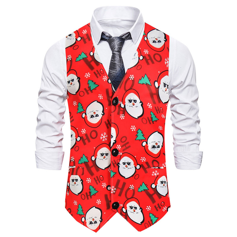 1/2/3 darabos öltönyök (blézer + nadrág + mellény) Férfi karácsonyi nyomtatott blézer szett Férfi karcsúsított öltönyök készlet Ingyenes szállítás