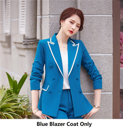 Formal OL Styles Blézerek öltönyök Elegáns Rózsaszín Kiváló Minőségi Anyag Professzionális Karrier Üzleti Női Nadrág szett nadrágkosztümök