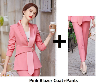 Oversize 5XL Elegáns kék női irodai munkaruházat blézerek öltönyök kiváló minőségű szövet őszi téli professzionális OL nadrágkosztümök