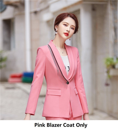 Formális OL Stílusok Női irodai blézerek öltönyök Kiváló minőségű szövet Professzionális karrier Üzleti női nadrág szett nadrágkosztümök