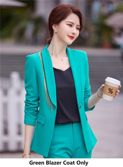 Formális OL Stílusok Női irodai blézerek öltönyök Kiváló minőségű szövet Professzionális karrier Üzleti női nadrág szett nadrágkosztümök