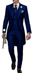 Testreszabott, hosszú férfi öltönyök, karcsú, 3 darabos üzleti szmokingok Terno Masculino vőlegény esküvői bál estélyi blézer dzseki+mellény+nadrág