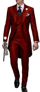 Testreszabott, hosszú férfi öltönyök, karcsú, 3 darabos üzleti szmokingok Terno Masculino vőlegény esküvői bál estélyi blézer dzseki+mellény+nadrág
