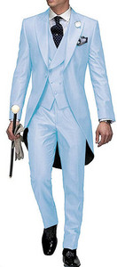 Testreszabott, hosszú férfi öltönyök, karcsú, 3 darabos üzleti szmokingok Terno Masculino vőlegény esküvői bál estélyi blézer dzseki+mellény+nadrág