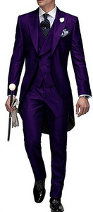 Testreszabott, hosszú férfi öltönyök, karcsú, 3 darabos üzleti szmokingok Terno Masculino vőlegény esküvői bál estélyi blézer dzseki+mellény+nadrág