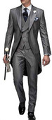 Testreszabott, hosszú férfi öltönyök, karcsú, 3 darabos üzleti szmokingok Terno Masculino vőlegény esküvői bál estélyi blézer dzseki+mellény+nadrág