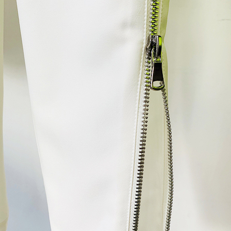 Toamnă, primăvară, design de lux, îmbrăcăminte de stradă pentru femei, costum din două piese, blazer alb, pantaloni, seturi de calitate superioară, elegantă, pentru birou, coreeană.