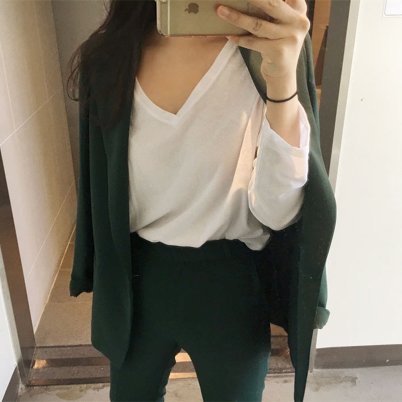 Alien Kitty 2021 új elegáns irodai munkaruha nadrágkosztümök OL 2 részes készletek tömör blézer dzseki és nadrág öltöny Női szett