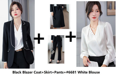 Kiváló minőségű szövet formális egyenruha formatervezés nadrágkosztümök OL stílusok női üzleti munkaruházat blézer Karrier Interjú Állásnadrág szett