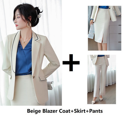 Kiváló minőségű szövet formális egyenruha formatervezés nadrágkosztümök OL stílusok női üzleti munkaruházat blézer Karrier Interjú Állásnadrág szett