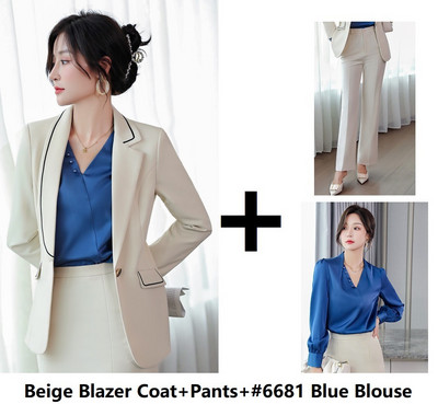 Kiváló minőségű szövet formális egyenruha formatervezés nadrágkosztümök OL stílusok női üzleti munkaruházat blézer Karrier Interjú Állásnadrág szett