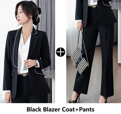 Kiváló minőségű szövet formális egyenruha formatervezés nadrágkosztümök OL stílusok női üzleti munkaruházat blézer Karrier Interjú Állásnadrág szett